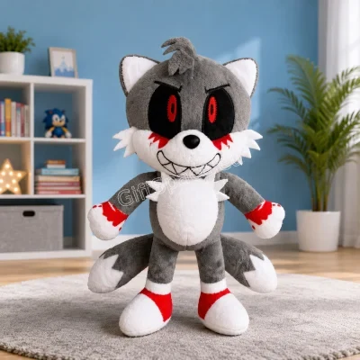 Плюшена играчка Tails EXE с две опашки, 30 см