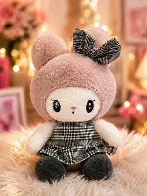 Плюшена играчка My Melody от Sanrio с розова рокля и панделка