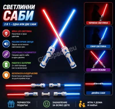Сглобяем светлинен меч Star Wars със светлинни и звукови ефекти