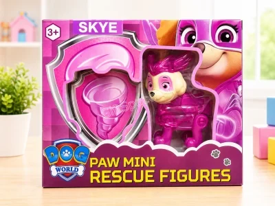 Фигурка на Скай от Paw Patrol в розова летателна униформа със значка